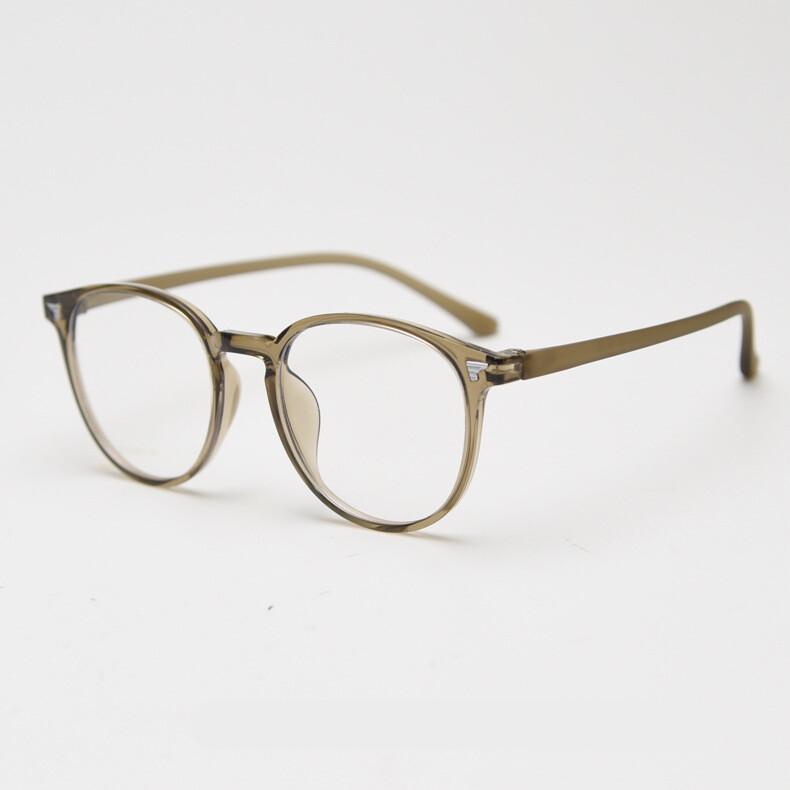 Brown Blue Light Glasses TR90 Ultralight Gradient Eyeglasses Transparent Big Round Reading Glasses For Women Men