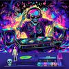 TUGCAY Blacklight Skull Tapestry UV Reactive Skeleton Tapestry Funny Music Tapestries Wall Hanging for Bedroom Dorm Party Decor (51.2 x 59.1 inches)