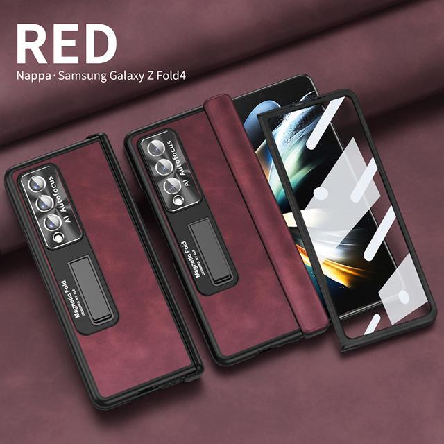 Magnetic Hinge Protective Case For Samsung Galaxy Z Fold 4 5g With Front Film Lens Cap Zfold4 All -Inclusive Case Fold4 Funda
