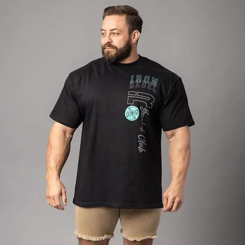 

Футболка для фитнеса и спортзала, летняя, новая, свободного покроя, мужская, с коротким рукавом, IR Sports, мужская, спортивная, для фитнеса, джоггеры, топы с круглым вырезом из 100% хлопка XXXXXL золотой