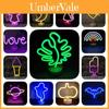 Luz de Neon LED Arco-Íris Lindamente Desenhada Com Formas Caprichosas de Unicórnio e Coração