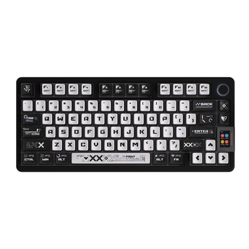 PBT Puddings Keycaps Set 122Keys 4-Side Color Light Diffusions And Heat Sublimated Printing For Mechanical Keyboards