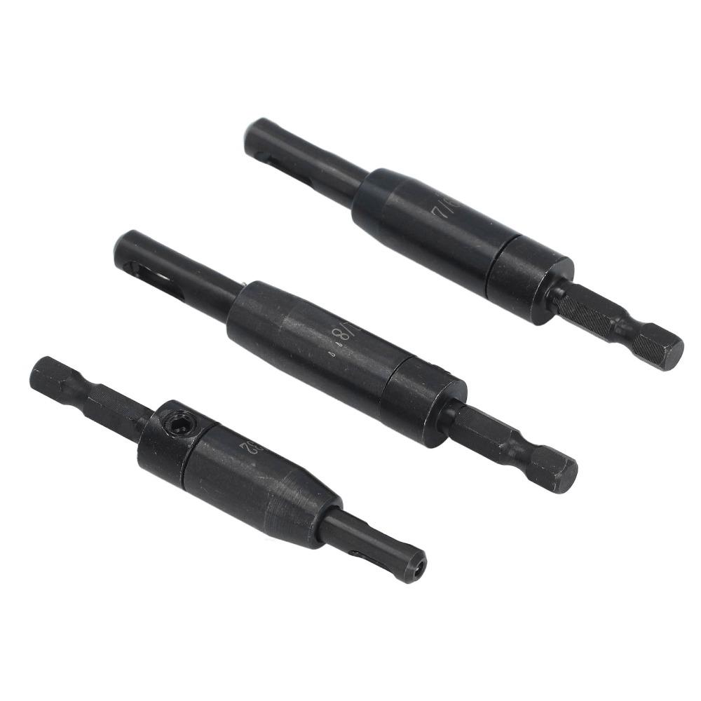 3 PCS Hex Shank Self Centering Drill Bit Set  Cabinet and Door Hinge Installation