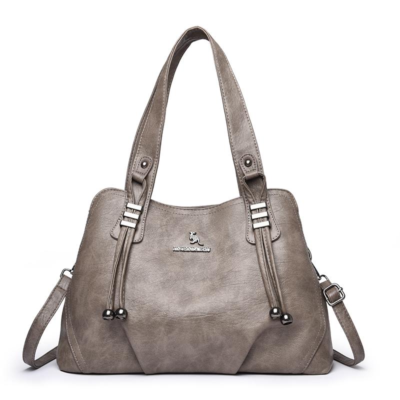 Women's Soft Leather Bag Solid Color Tote Bag Mother Bag Crossbody Bag