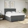 Box Spring Bed with Mattress Dark Grey 180 X 200 Cm Fabric