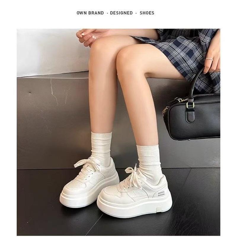 Platform Casual Sneakers For Women Lace Up Chunky Sole Fashion Shoes