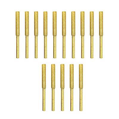 15pcs Stone File Sharpening Diamond Coated Cylindrical Burr Chainsaw Sharpener for Electric Grinder Engraving Machine
