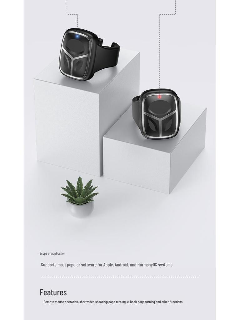Télécommande Bague Intelligente Bluetooth: Gadget du bout du doigt pour selfie et tourne-page