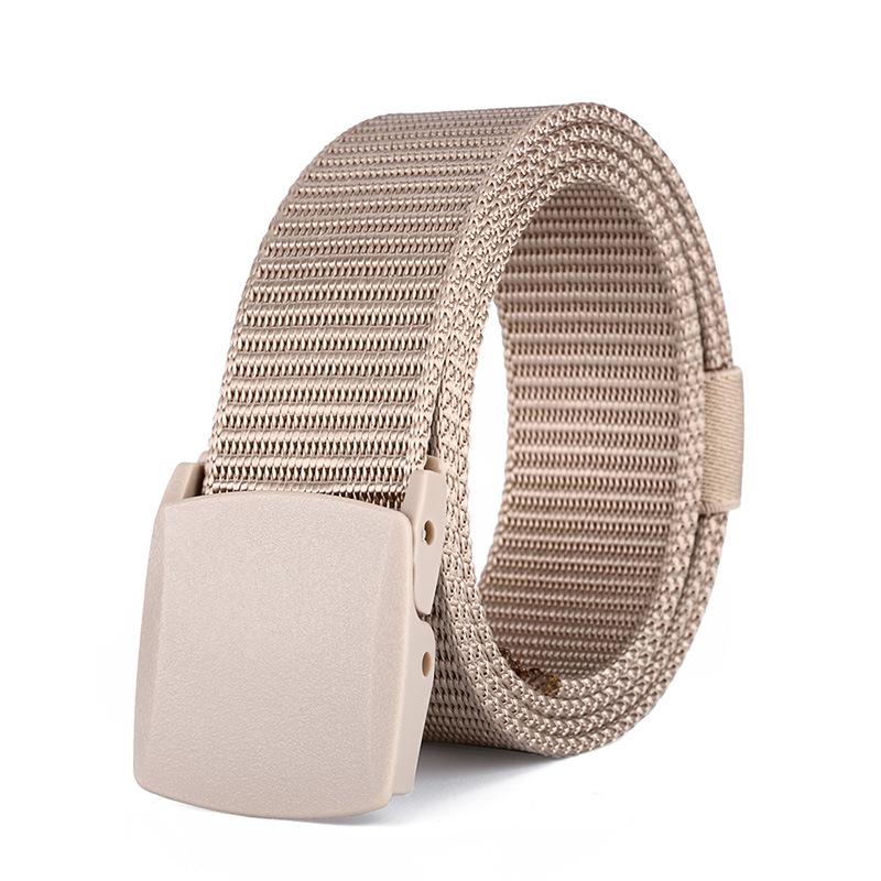 Outdoor Belt Men'S And Women'S Canvas Belt Spring And Summer Toothless Plastic Automatic Buckle Belt