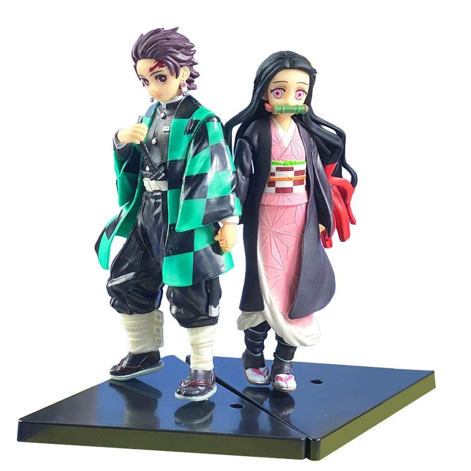 Anime Demon Slayer Kimetsu No Yaiba Figure Kamado Tanjirou Action Figure Agatsuma Zenitsu Nezuko Warrior PVC Model Toys