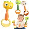 Non-Toxic Baby Shake Rattle Learning Toy With Easy Grip Handle Plastic Auditory Visual Development Fine Motor Skill Toy