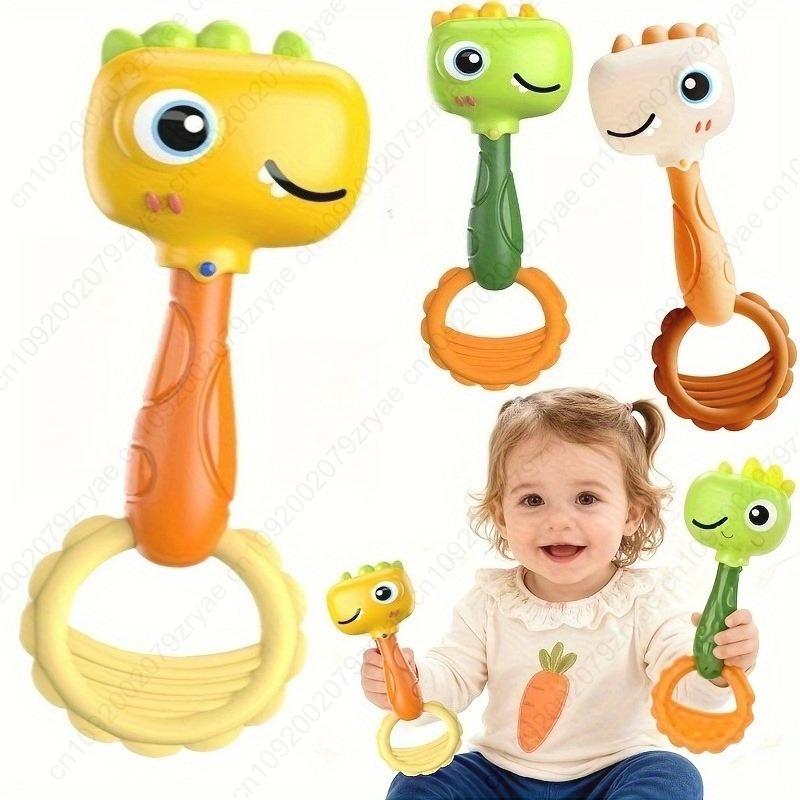 Non-Toxic Baby Shake Rattle Learning Toy With Easy Grip Handle Plastic Auditory Visual Development Fine Motor Skill Toy