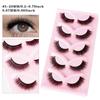 5 Pairs One-Piece False Eyelashes Dense Curling Hard Stem Design For Daily Eye Makeup