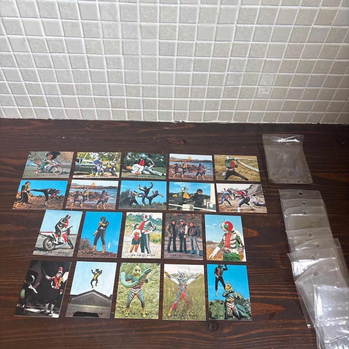 Used Kamen Rider Card 20 pieces bulk sale Showa Retro