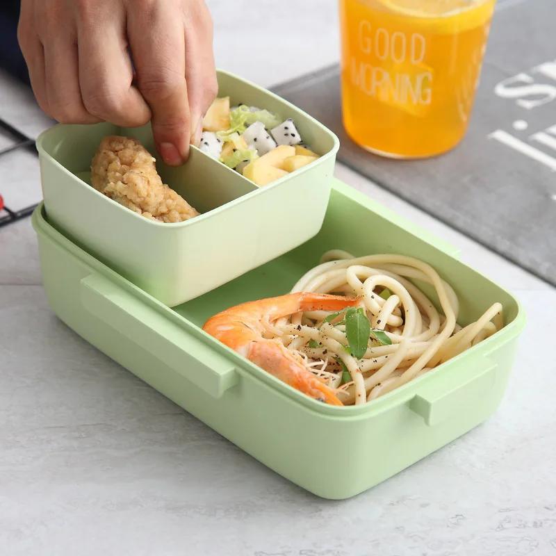 Microwave Lunch Box Independent Lattice For Kids Bento Box Portable Leak-Proof Bento Lunch Box Food Container