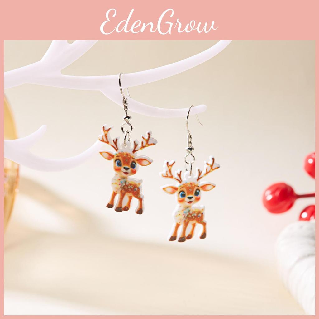 Holiday Themed Acrylic Ear Jewelry With Electroplated Finish For Winter Celebrations