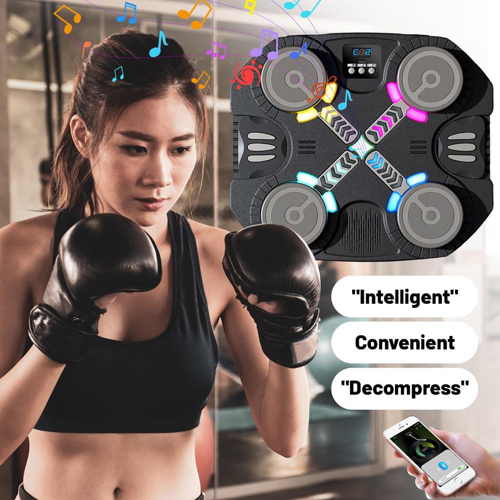 Intelligente Musik-Schlagmaschine, verbesserte Version, Bluetooth, Multi-Modus, Punktewertung, vier Zielpolster, USB-wiederaufladbar, interaktives Fitnessgerät