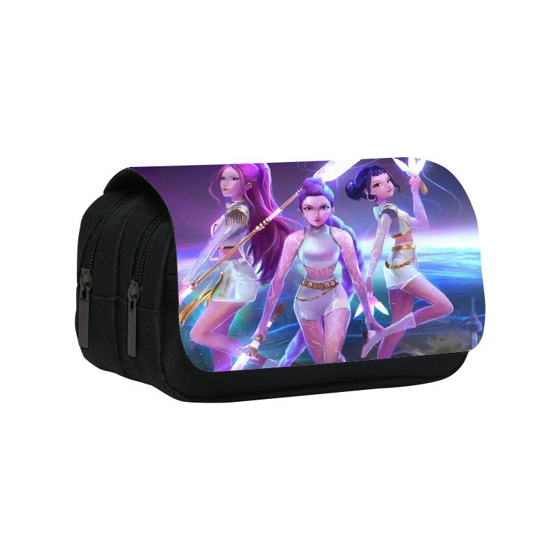 Huntrix Kpop studentský potisk dvouvrstvý penál Kpop lov na čarodějnice dívčí skupina dětský úložný stacionární box taška na tužky