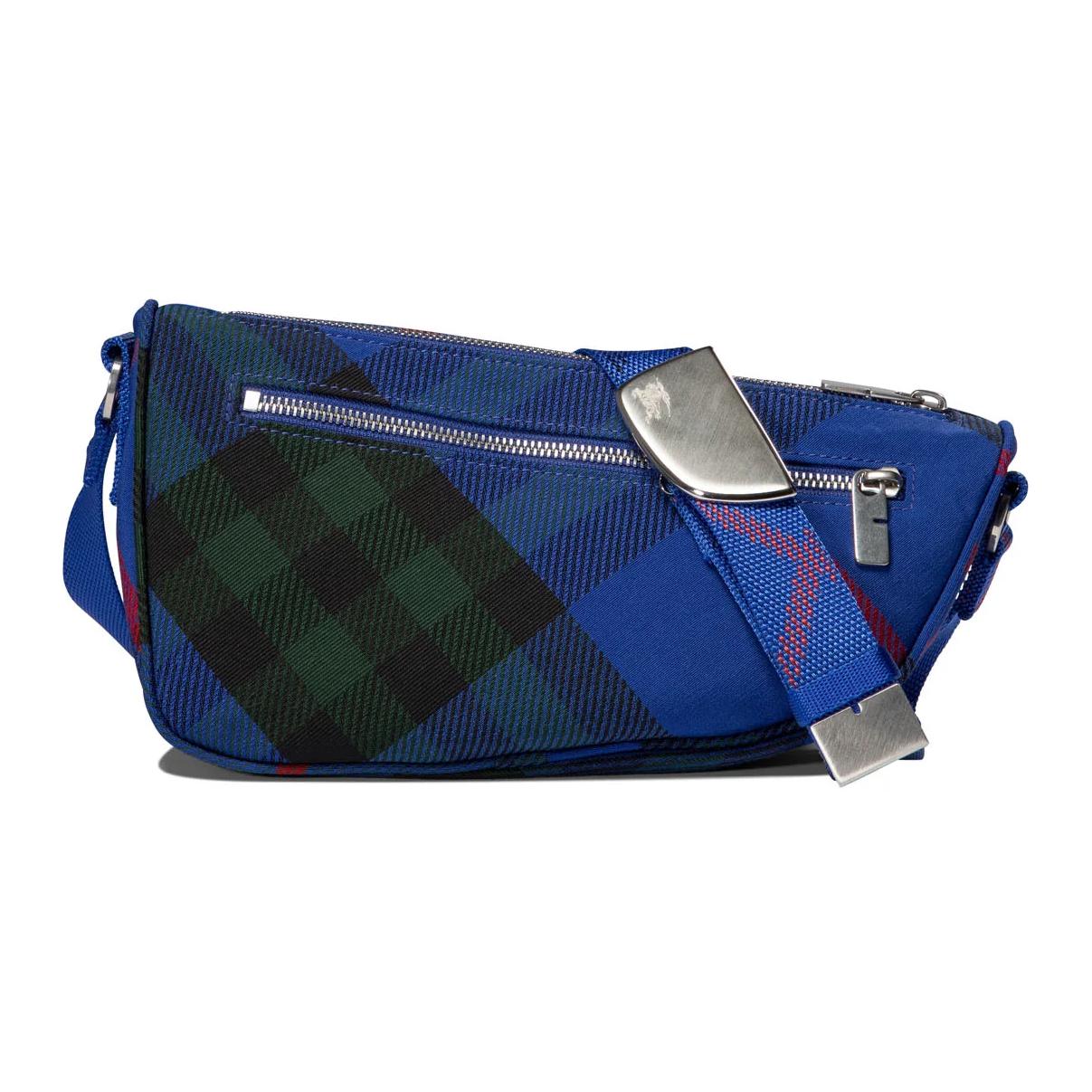 

Burberry Shield Adjustable Mesh Shoulder Strap Zipper Plaid Polyester Crossbody Bag Men crossbody bag Blue 8089300 Basic Set (Bag+Dust Bag)