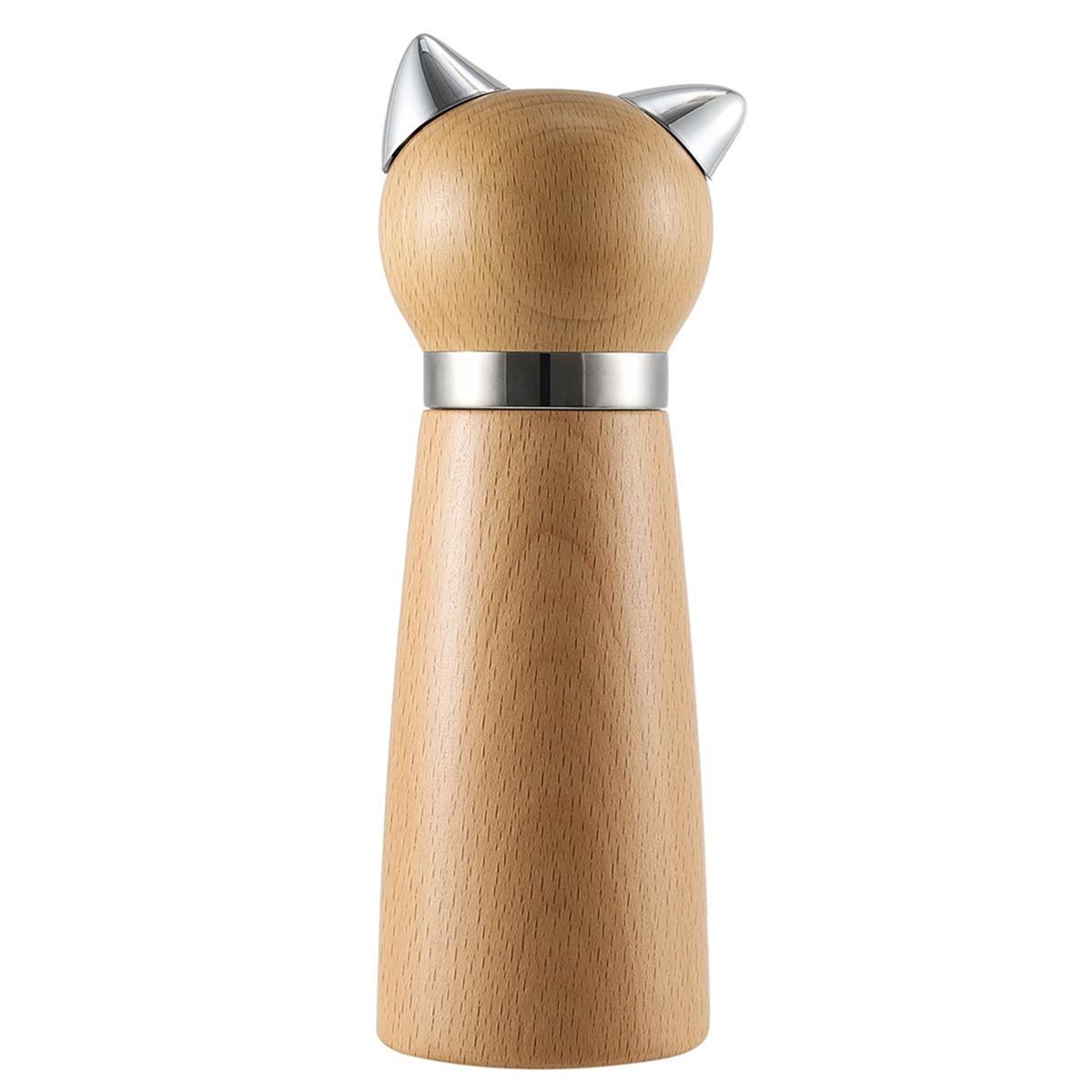 

2025+ Manual Pepper Mill & Salt Grinder - Wood Adjustable Refillable Pepper Mill with Cat Design,Cute Kitchen Gift with Handle China Mainland