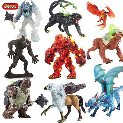 Oenux Simulation Dinosaurier Drache Schildkröten Feuer Bulle Orang-Utan Magma Golem Tiermodell Actionfiguren PVC Sammlung Kinderspielzeug Geschenk