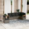 Vidaxl 6-Cz. Set di Mobili da Giardino con Cuscini, Grigio, Polyrattan