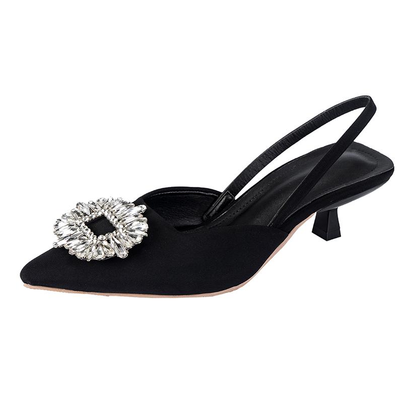 Fashion 2025 spring stiletto toe drag Korean version sexy party sandals women's shoes rhinestone fashion summer sandals zapatos de tacón