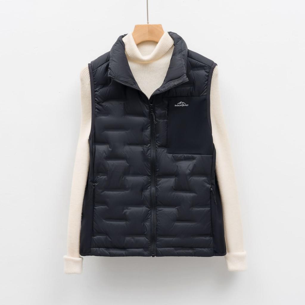 Fleece outdoor light down vest women's autumn and winter short stand-up collar warm top jacket