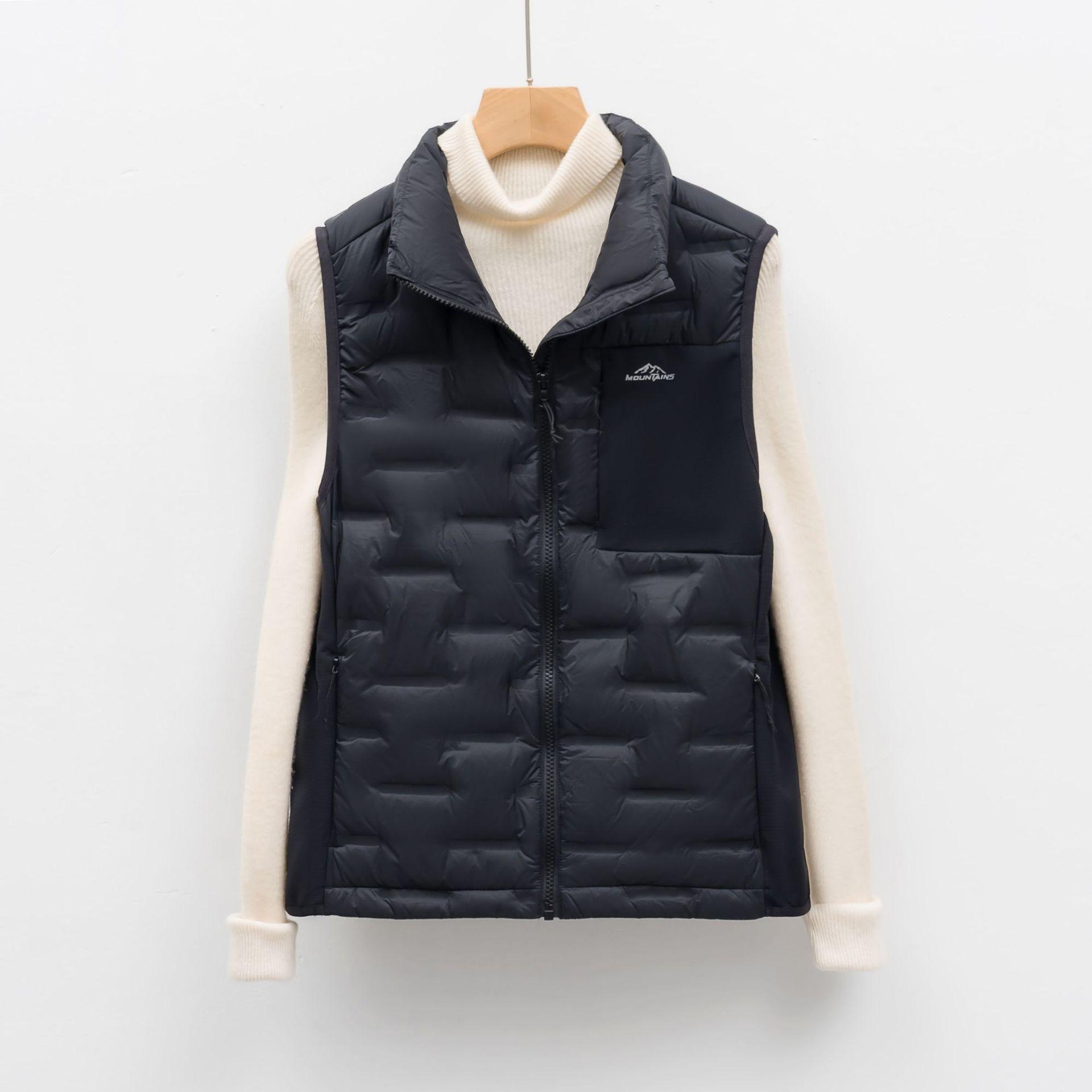 Флисовый уличный легкий пуховый жилет женский осенне-зимний короткий со стойкой воротником теплый топ куртка S