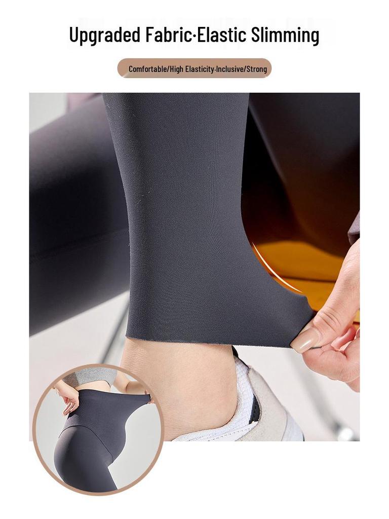 Nahtlose Umstands-Sharkskin-Leggings mit Bauchstütze und Samtfutter für Herbst und Winter