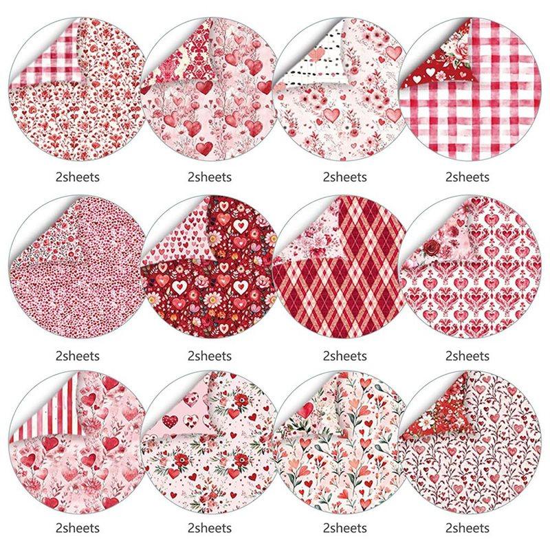 A25F-Decorative 12X12 Inch Scrapbook Paper Double-Sided Sheets 24 Design Options For Crafting