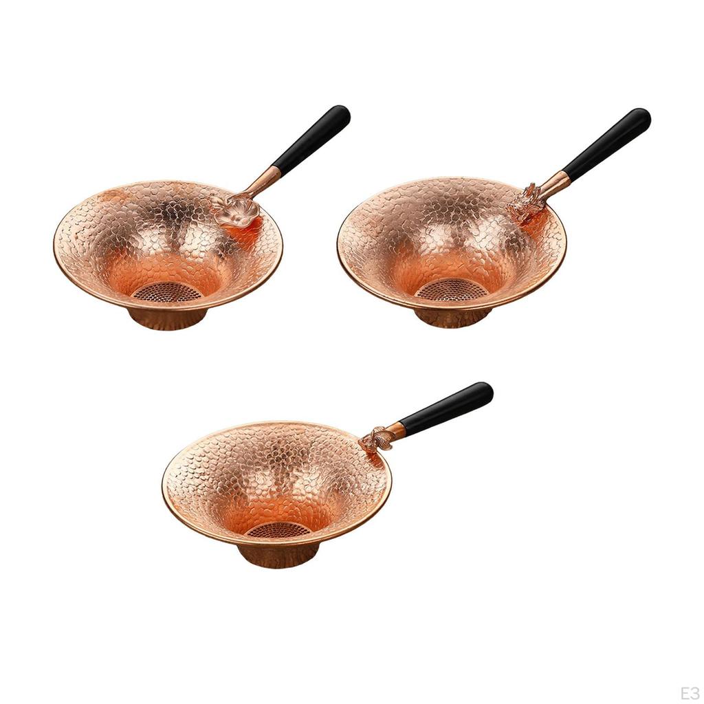 Kupfer-Teesieb, wiederverwendbares Sieb mit Griff, unverzichtbares Kung-Fu-Teewerkzeug