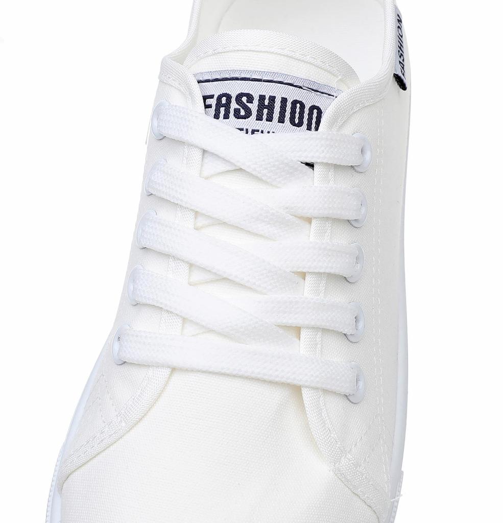 Women's White Lace-up Canvas Shoes - Soft, Breathable, Casual All-Match Sneakers for Spring and Autumn