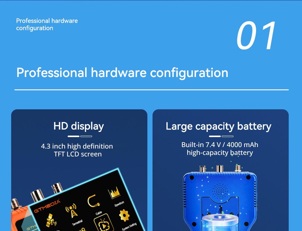 Gtmedia V8 Finder PRO 2 Satellite Finder ATSC-C Digitální detektor satelitního signálu – oranžový, EU zástrčka