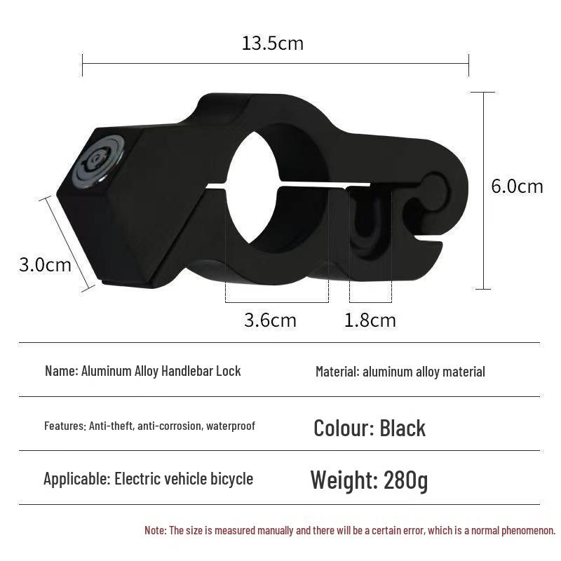 Universal Anti-Theft Motorcycle Handlebar & Throttle Lock with Alarm