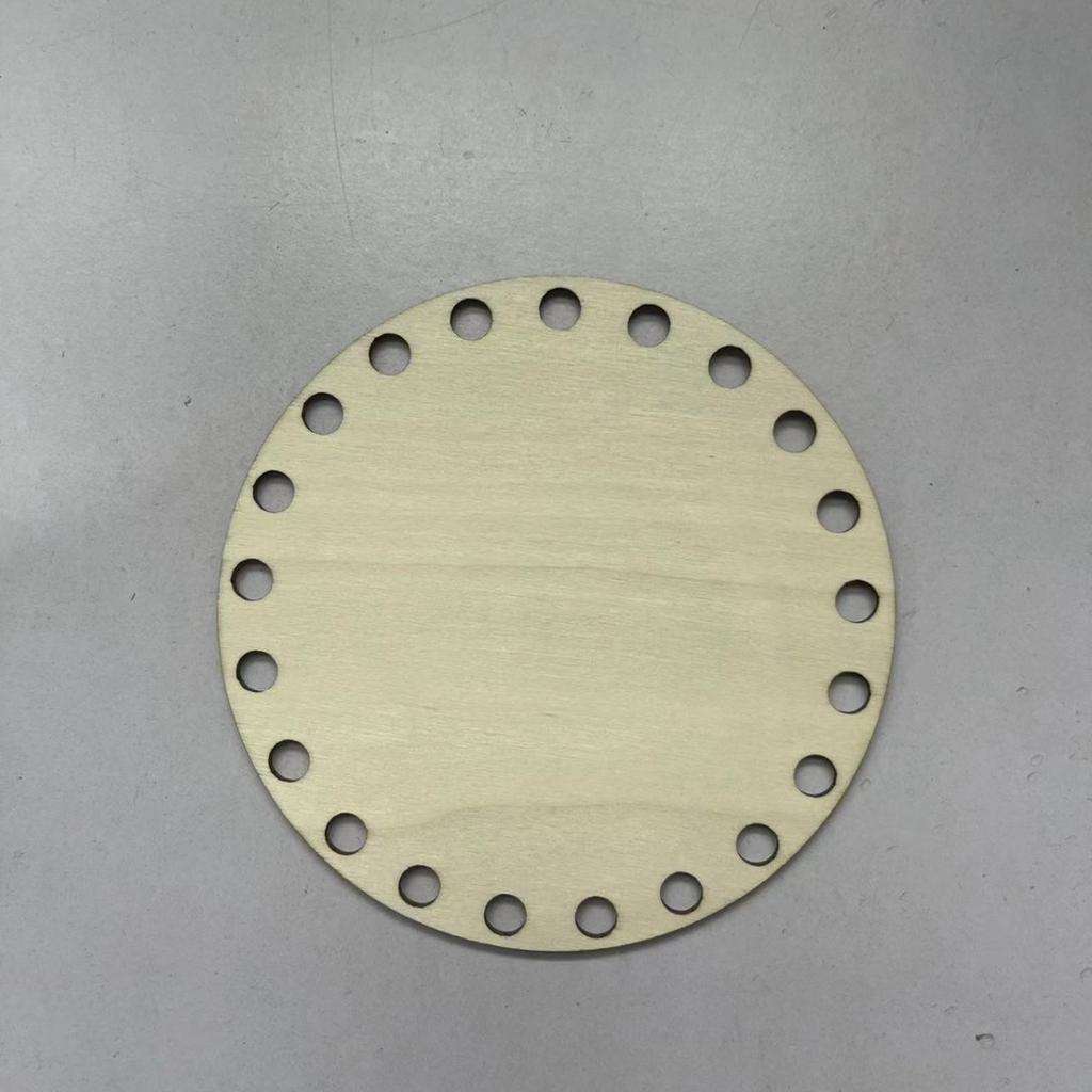 1 Stück Handgefertigter Runder Korbboden - Natürlicher Holzboden für DIY Aufbewahrung, Häkeltasche, Bastelprojekte, Heimorganisator