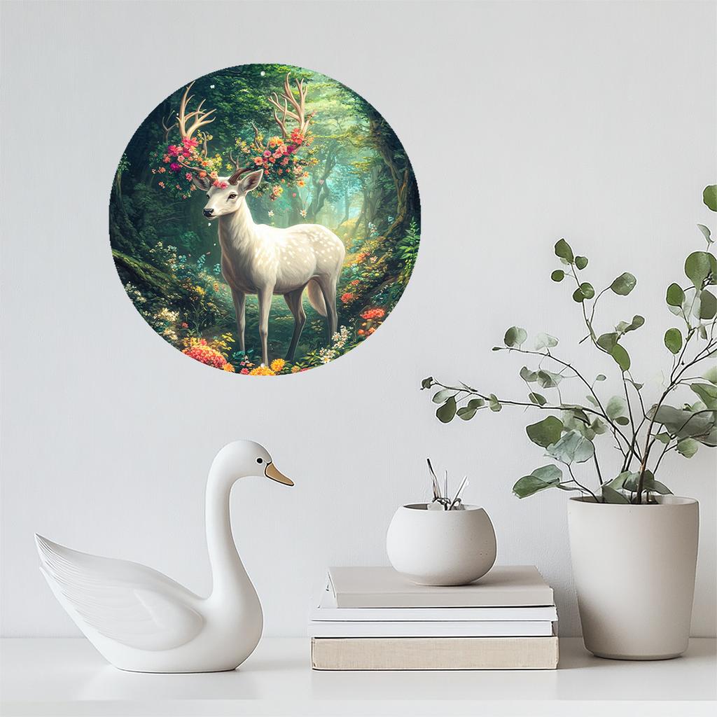 CIFBUY Vintage Rustic Deer Aluminum Wall Art Waterproof Durable Metal Tin Sign Pre Drilled For Living Room Home Garden Decor