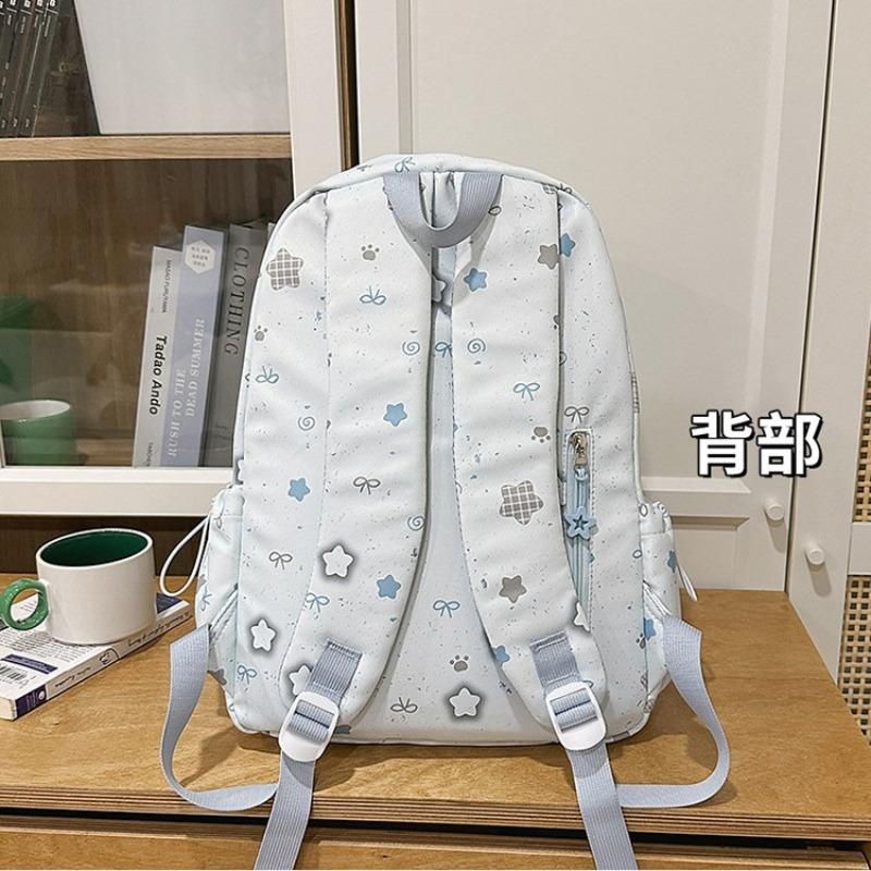 Korean Schoolbag Junior High School Girls Ins Fresh Stars High Value Backpack High School Students Large Capacity Lightweight Backpack