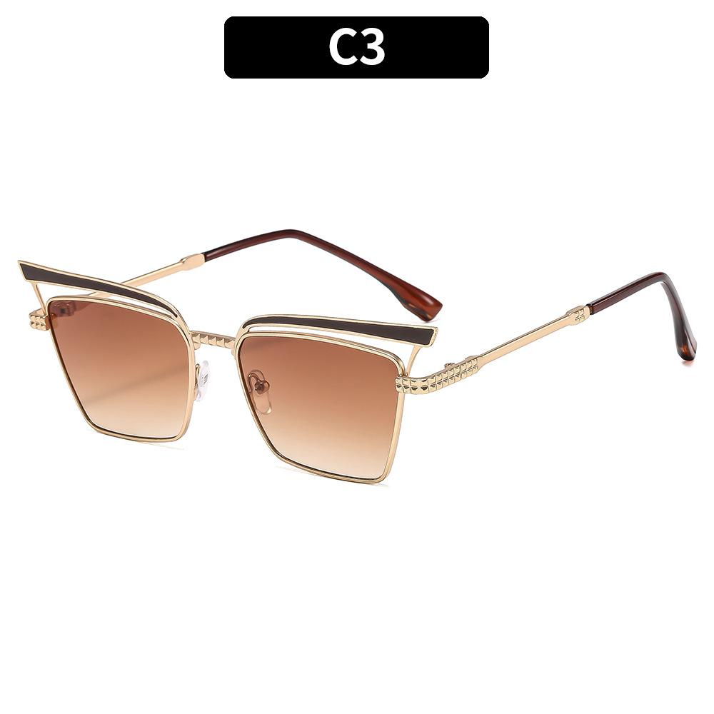 Women's sunglasses, fashionable metal cat eye sunglasses.