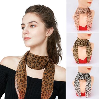 Women Scarf Leopard Print Thin Chiffon Scarf Lightweight Breathable Korean Style Scarf Travel Accessory