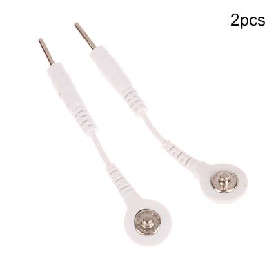 2Pcs Electrode Lead Wires Pin-To-Snap Adapter Cables Plug W/ Tens 2 To 3.5Mm