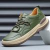 New Spring and Summer Men's Shoes Breathable Little White Shoes Leather Sports Trend Hollow Casual Board Shoes