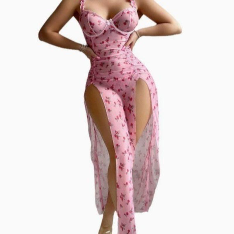 Sexy Sexy Lingerie Printed Valentine's Day Dress Seduction Perspective Sex Dress