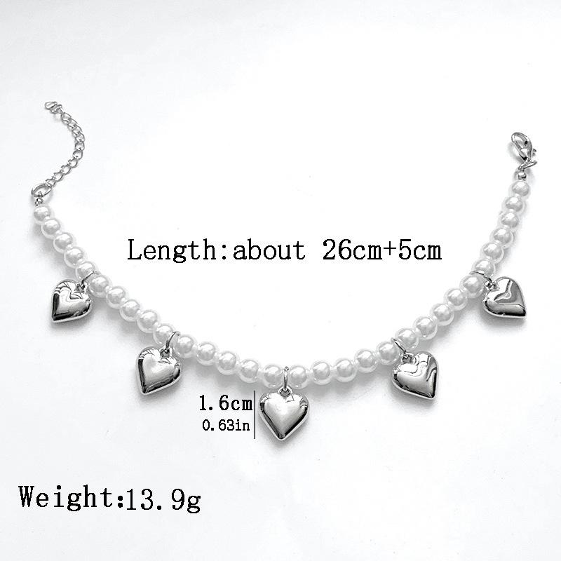 Imitation Pearl Anklet Trouser Chain With Spike Charms Adjustable Punk Style Ankle Bracelet Women Jeans Decor Fashion Jewelry