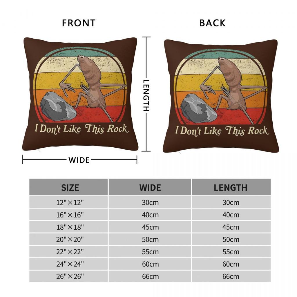 I Dont Like This Rock Square Pillow Case Marcus The Worm Cushion Covers Vintage Zipper Decor Throw Pillow Case Cover For Car 18"