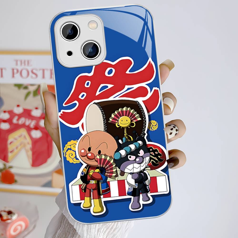 1pc Cartoon A-AnpanmanS Anime Tempered Glass For Iphone 14 13 12 11 Pro Mini XS MAX 14Plus X XS XR Cover