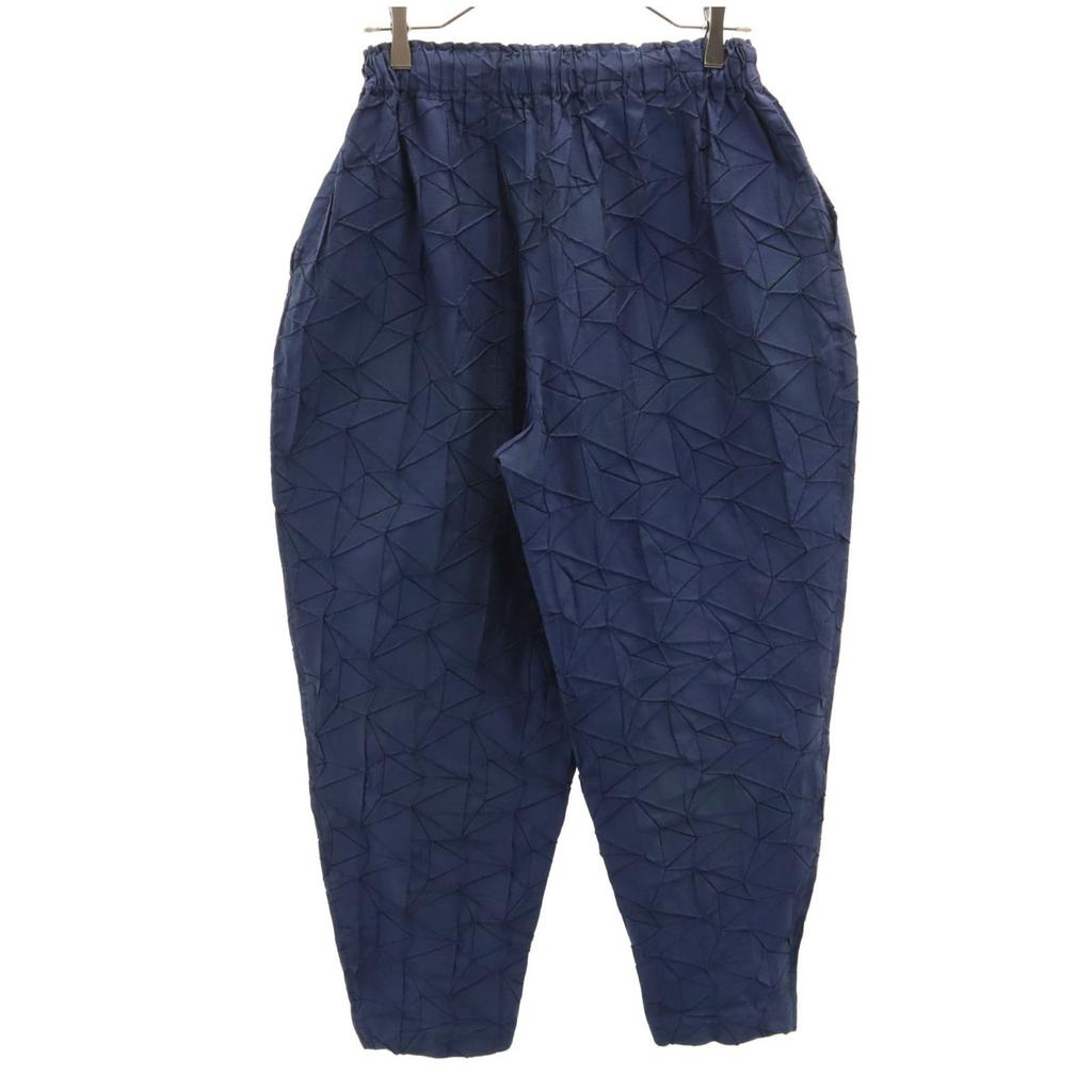ISSEY MIYAKE Pleated Processing Tapered Pants 2 Navy Balloon Women Used