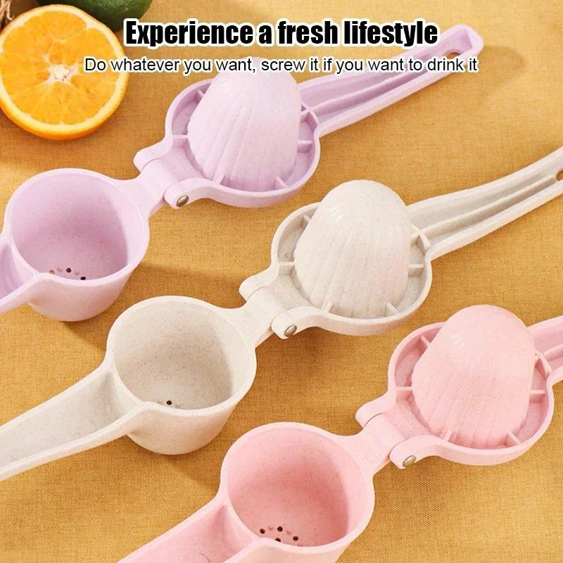 Easy To Grip Manual Lemon Squeezer Deep Cup Design Lemon Juicer Hand Wheat Straw Orange Juicer