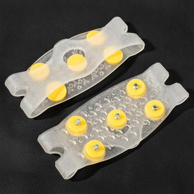 1 para przezroczystych raków na buty z 5 kolcami dla mężczyzn i kobiet, zimowe, do chodzenia po lodzie i śniegu, elastyczne, antypoślizgowe, kolce na buty