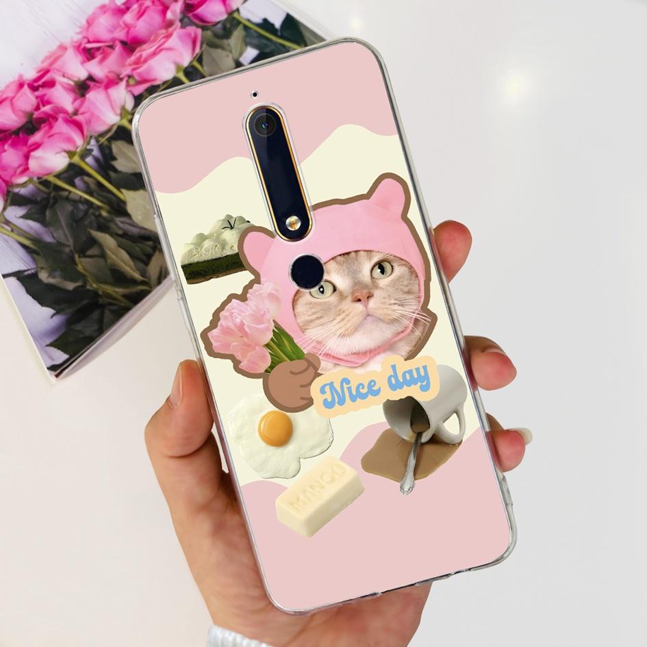 For Nokia 6 2018 Case Fashion Flower Soft Silicone Bumper For Nokia 6.1 Cover TA-1043 TA-1045 TA-1054 TA-1050 TA-1068 Phone Case